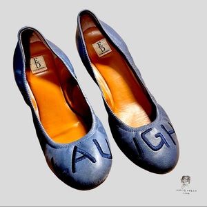 Ellen Degeneres Dusty Blue Laugh Ballet Flats Size 8